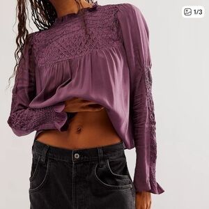 Zara Purple Blouse with Textured Details